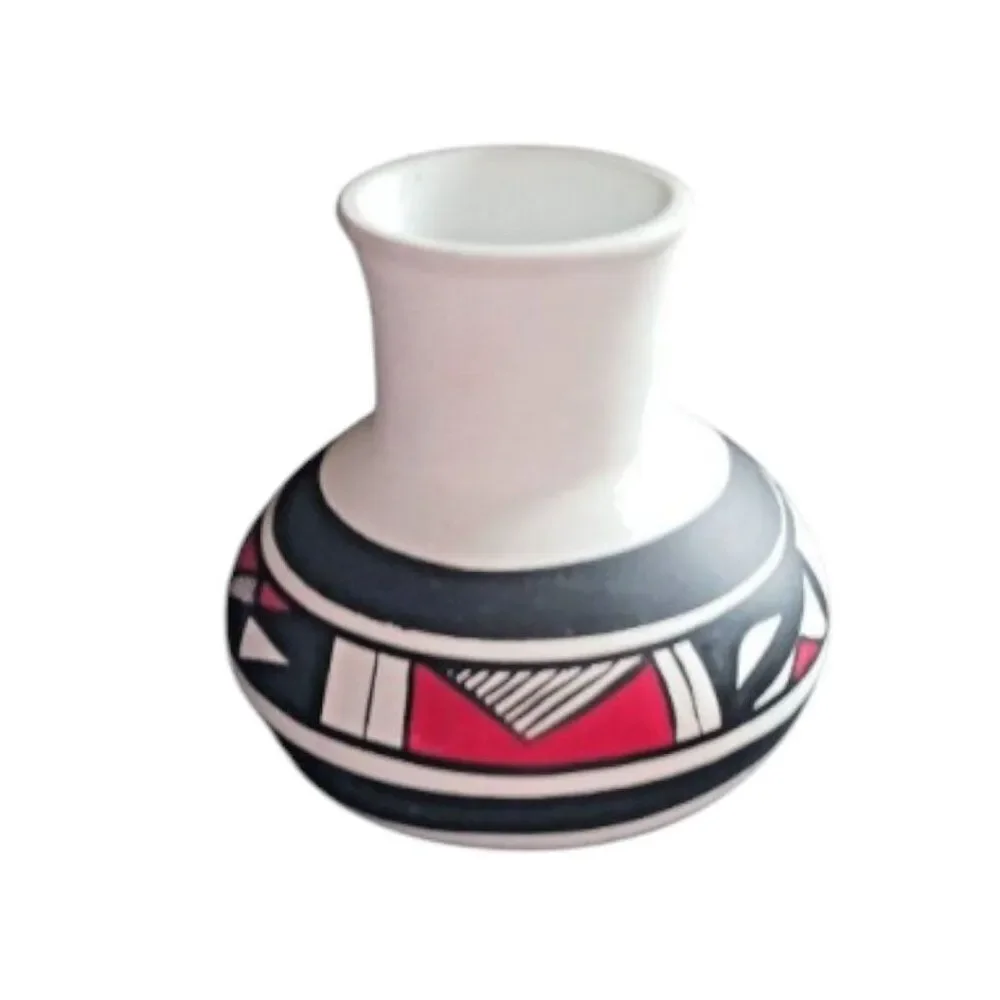 R. Galvan Handmade Mexican Art Vase Slip Polychrome Vessel Jar